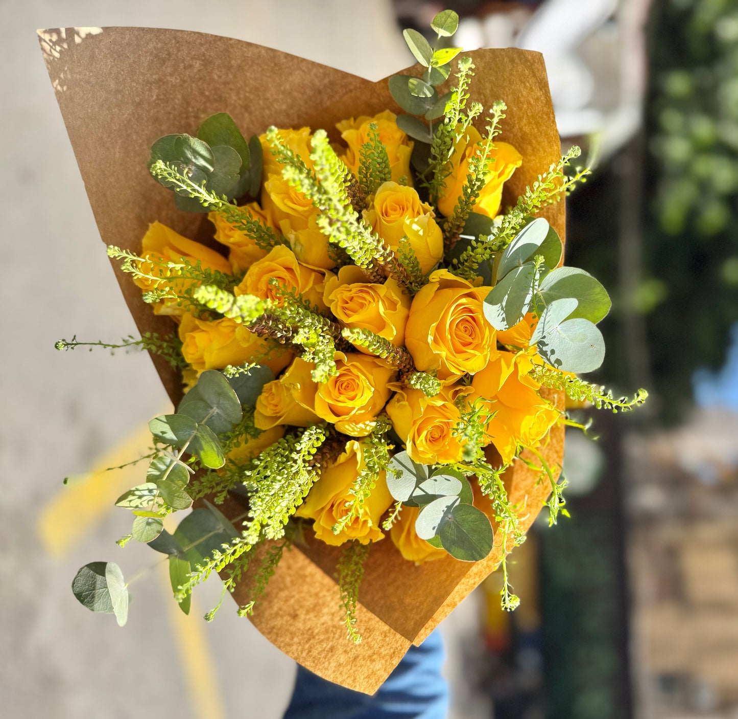 Sunny Yellow Roses Bouquet